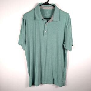 Free Fly Mens M Bamboo Performance Polo Green Short Sleeve Stretch Soft Shirt